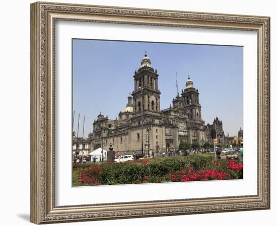 Metropolitan Cathedral, the Largest Church in Latin America, Zocalo, Plaza De La Constitucion, Mexi-Wendy Connett-Framed Photographic Print