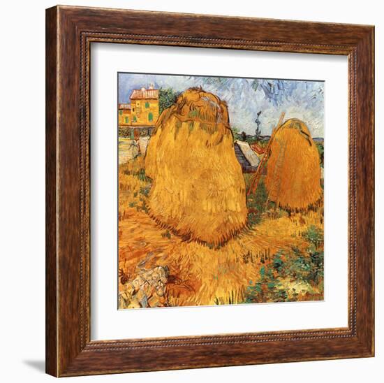 Meules De Foin En Provence-Vincent van Gogh-Framed Art Print