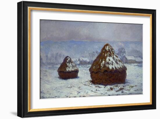 Meules, effet de neige, 1891-Claude Monet-Framed Giclee Print