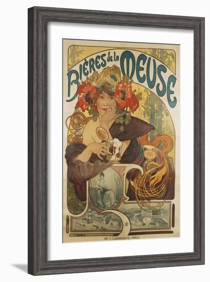 Meuse Beer, 1897-Alphonse Mucha-Framed Giclee Print