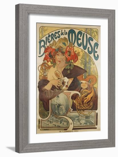 Meuse Beer, 1897-Alphonse Mucha-Framed Giclee Print