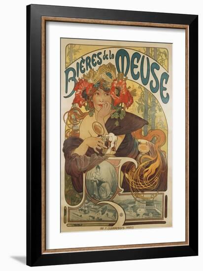 Meuse Beer, 1897-Alphonse Mucha-Framed Giclee Print