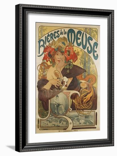 Meuse Beer, 1897-Alphonse Mucha-Framed Giclee Print