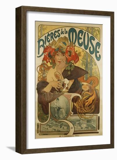 Meuse Beer; Bieres De La Meuse, 1897-Alphonse Mucha-Framed Giclee Print