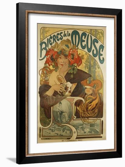 Meuse Beer; Bieres De La Meuse, 1897-Alphonse Mucha-Framed Giclee Print