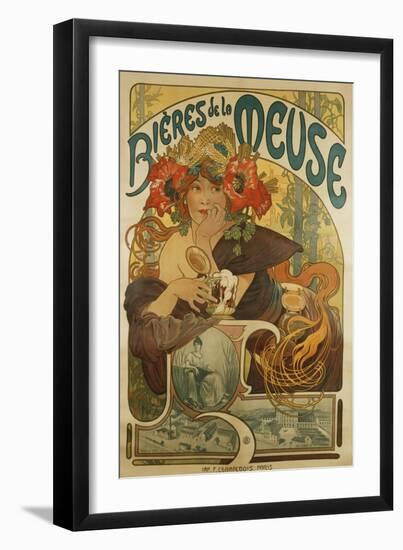 Meuse Beer; Bieres De La Meuse, 1897-Alphonse Mucha-Framed Giclee Print