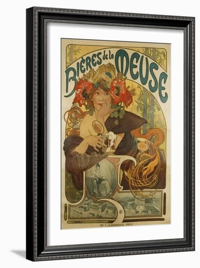 Meuse Beer; Bieres De La Meuse, 1897-Alphonse Mucha-Framed Giclee Print