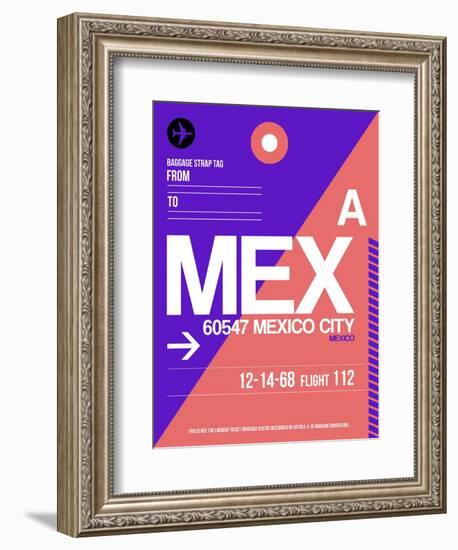 MEX Mexico City Luggage Tag 1-NaxArt-Framed Art Print