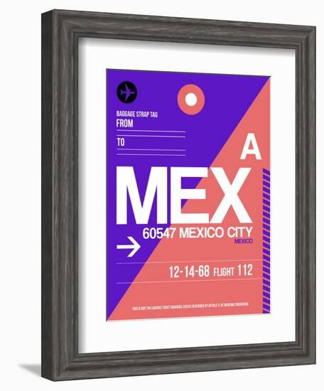 MEX Mexico City Luggage Tag 1-NaxArt-Framed Art Print