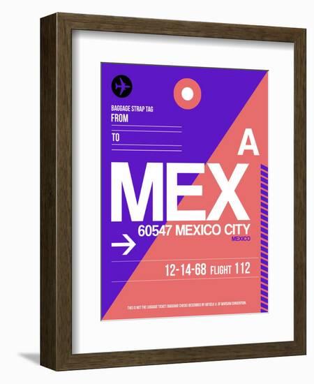 MEX Mexico City Luggage Tag 1-NaxArt-Framed Art Print