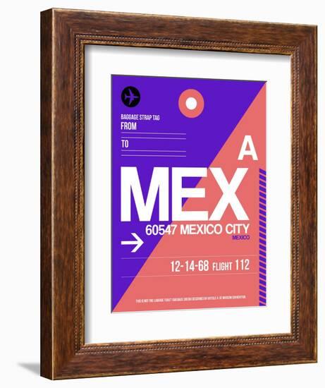 MEX Mexico City Luggage Tag 1-NaxArt-Framed Art Print