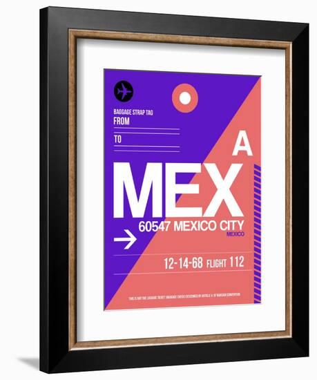 MEX Mexico City Luggage Tag 1-NaxArt-Framed Art Print