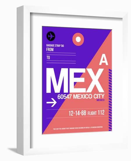 MEX Mexico City Luggage Tag 1-NaxArt-Framed Art Print