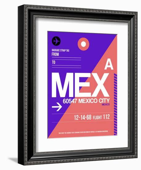 MEX Mexico City Luggage Tag 1-NaxArt-Framed Art Print