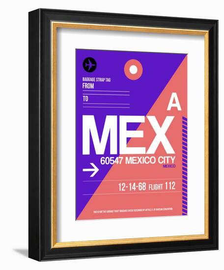 MEX Mexico City Luggage Tag 1-NaxArt-Framed Art Print