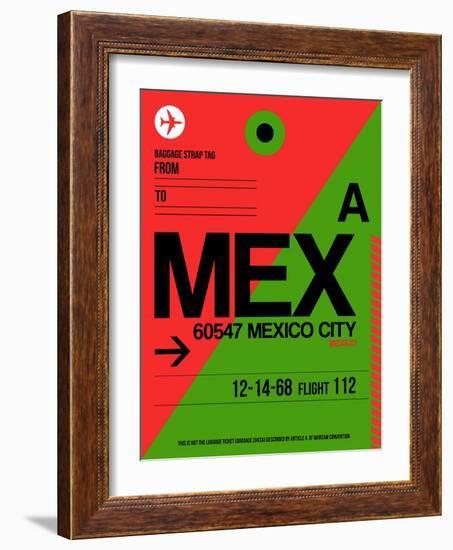 MEX Mexico City Luggage Tag 2-NaxArt-Framed Art Print