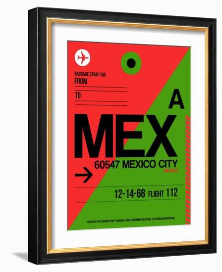 MEX Mexico City Luggage Tag 2-NaxArt-Framed Art Print