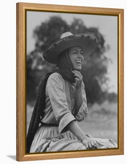 Mexican Actress Maria Felix on Set in Costume for New Picture "Juana Gallo" Reflected in a Mirror-Allan Grant-Framed Premier Image Canvas