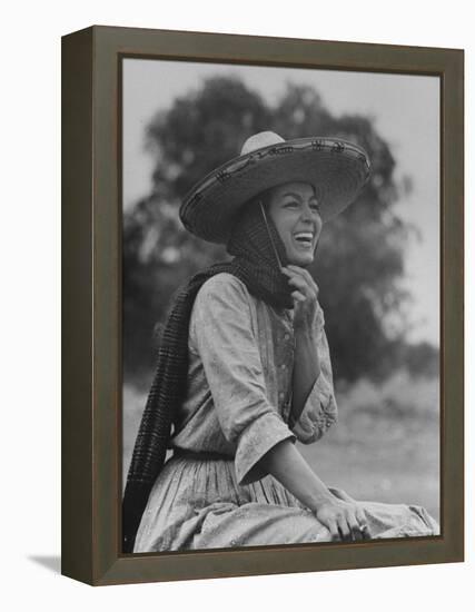 Mexican Actress Maria Felix on Set in Costume for New Picture "Juana Gallo" Reflected in a Mirror-Allan Grant-Framed Premier Image Canvas