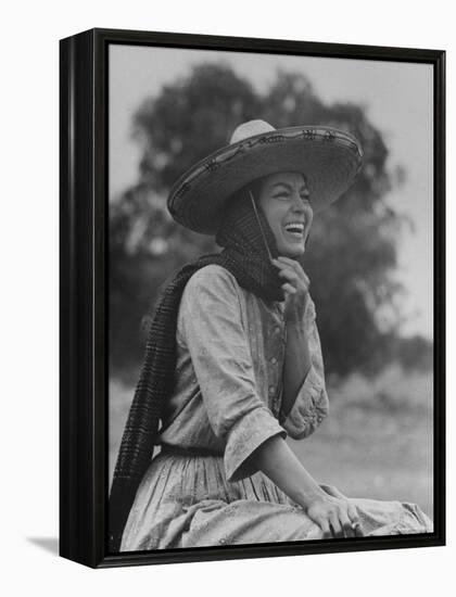 Mexican Actress Maria Felix on Set in Costume for New Picture "Juana Gallo" Reflected in a Mirror-Allan Grant-Framed Premier Image Canvas