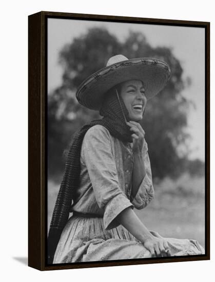 Mexican Actress Maria Felix on Set in Costume for New Picture "Juana Gallo" Reflected in a Mirror-Allan Grant-Framed Premier Image Canvas