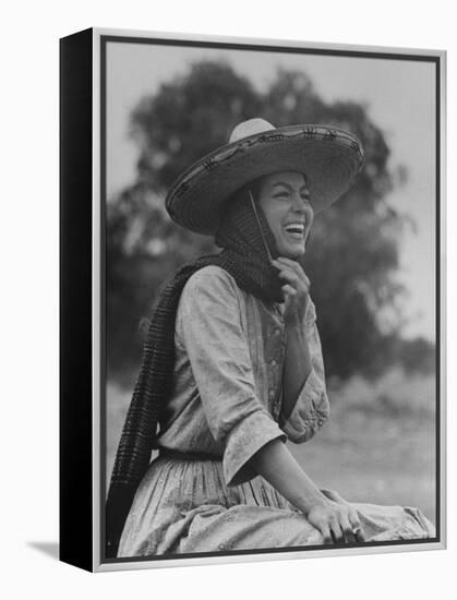 Mexican Actress Maria Felix on Set in Costume for New Picture "Juana Gallo" Reflected in a Mirror-Allan Grant-Framed Premier Image Canvas