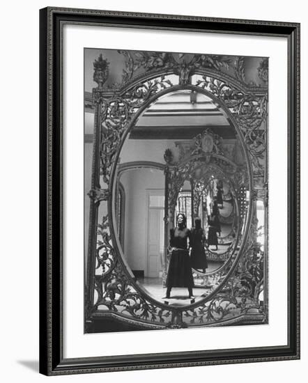 Mexican Actress Maria Felix on Set New Picture "Juana Gallo" Reflected in a Mirror-Allan Grant-Framed Premium Photographic Print