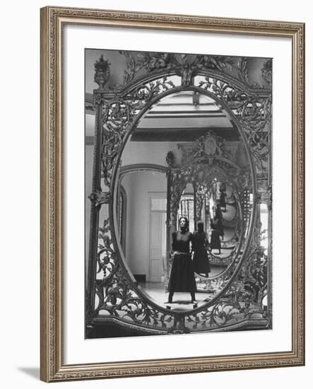 Mexican Actress Maria Felix on Set New Picture "Juana Gallo" Reflected in a Mirror-Allan Grant-Framed Premium Photographic Print