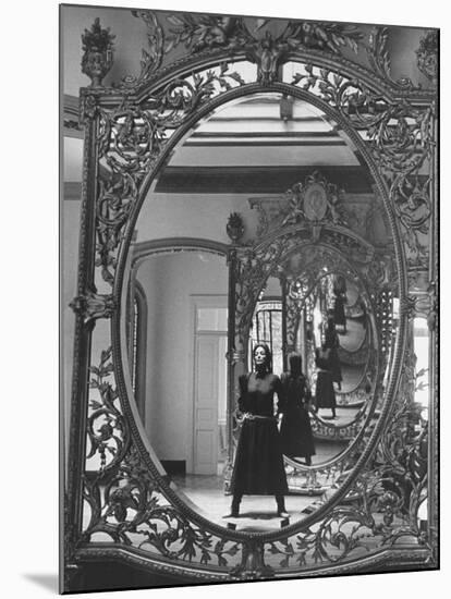 Mexican Actress Maria Felix on Set New Picture "Juana Gallo" Reflected in a Mirror-Allan Grant-Mounted Premium Photographic Print