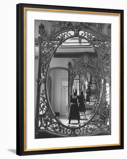 Mexican Actress Maria Felix on Set New Picture "Juana Gallo" Reflected in a Mirror-Allan Grant-Framed Premium Photographic Print