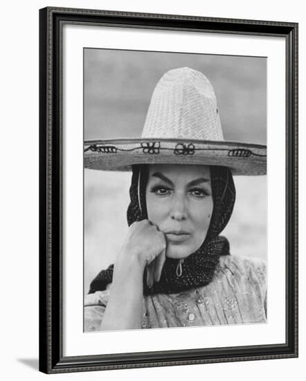 Mexican Actress Maria Felix on Set New Picture "Juana Gallo"-Allan Grant-Framed Premium Photographic Print