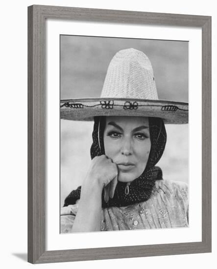 Mexican Actress Maria Felix on Set New Picture "Juana Gallo"-Allan Grant-Framed Premium Photographic Print