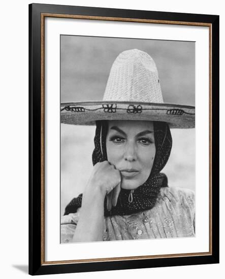 Mexican Actress Maria Felix on Set New Picture "Juana Gallo"-Allan Grant-Framed Premium Photographic Print