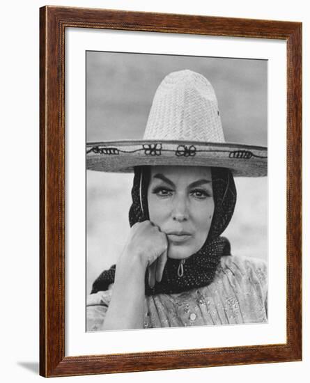 Mexican Actress Maria Felix on Set New Picture "Juana Gallo"-Allan Grant-Framed Premium Photographic Print