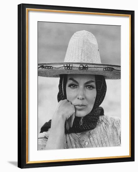 Mexican Actress Maria Felix on Set New Picture "Juana Gallo"-Allan Grant-Framed Premium Photographic Print