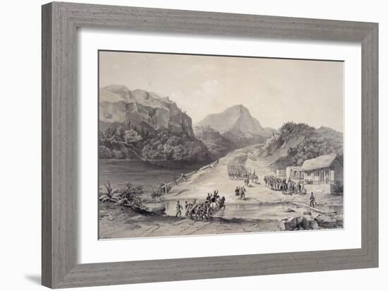 Mexican Army Crossing Rio Frio-John Phillips-Framed Giclee Print