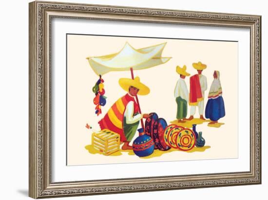 Mexican Basket Merchant-null-Framed Art Print