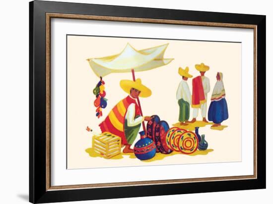 Mexican Basket Merchant-null-Framed Art Print