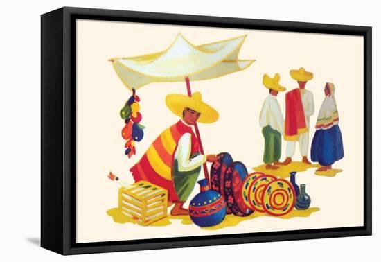 Mexican Basket Merchant-null-Framed Stretched Canvas