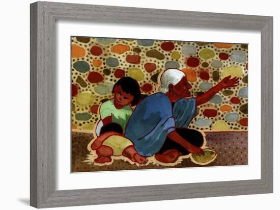 Mexican Beggar Family-John Newcomb-Framed Giclee Print