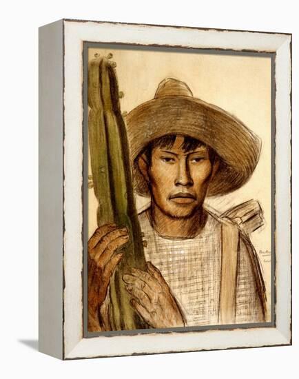 Mexican Boy with Cactus-Alfredo Ramos Martinez-Framed Stretched Canvas