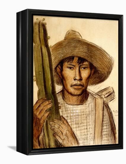 Mexican Boy with Cactus-Alfredo Ramos Martinez-Framed Stretched Canvas