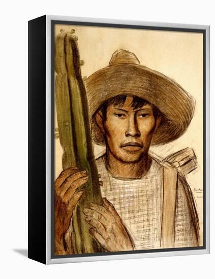 Mexican Boy with Cactus-Alfredo Ramos Martinez-Framed Stretched Canvas