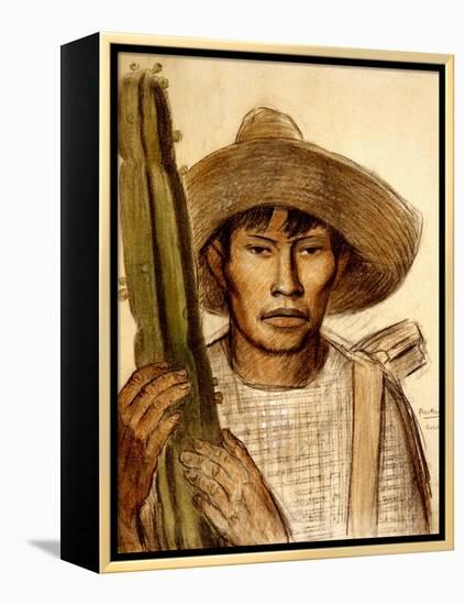 Mexican Boy with Cactus-Alfredo Ramos Martinez-Framed Stretched Canvas