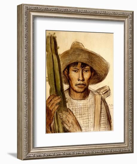 Mexican Boy with Cactus-Alfredo Ramos Martinez-Framed Premium Giclee Print