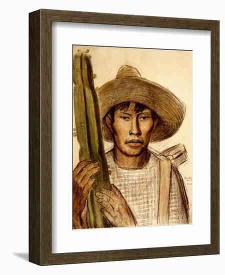 Mexican Boy with Cactus-Alfredo Ramos Martinez-Framed Premium Giclee Print