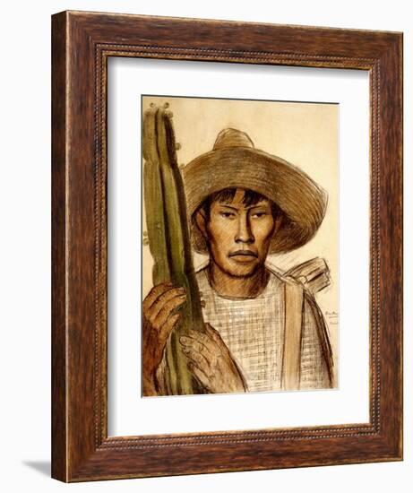Mexican Boy with Cactus-Alfredo Ramos Martinez-Framed Art Print