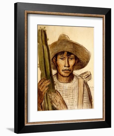 Mexican Boy with Cactus-Alfredo Ramos Martinez-Framed Art Print