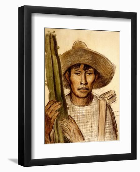 Mexican Boy with Cactus-Alfredo Ramos Martinez-Framed Art Print