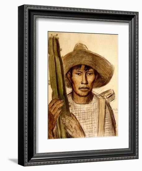 Mexican Boy with Cactus-Alfredo Ramos Martinez-Framed Art Print